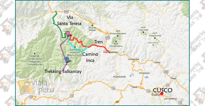 cuatro formas de llegar a machu picchu