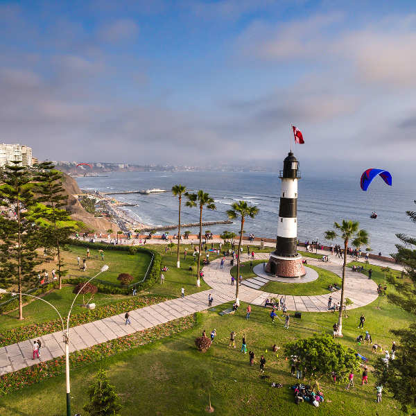 Panoramic aerial view of Miraflores Fare.